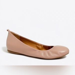 J. Crew Factory Anya Leather Ballet Flat Warm Beige Women's US 12 EU 42.5